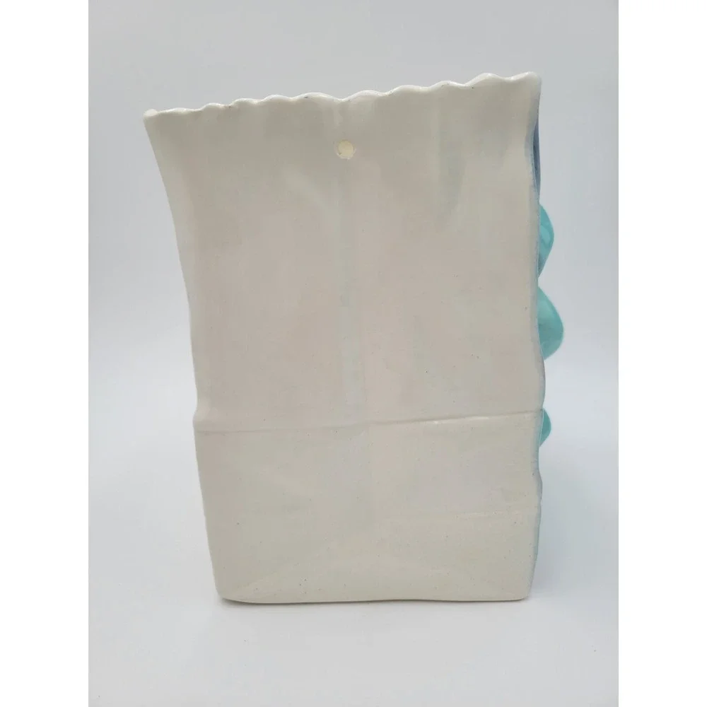 Vintage‎ Halloween Frankenstein Monster Face Ceramic Luminary Bag Candle Holder